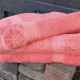 Bamboo fibre terry bath towel coral